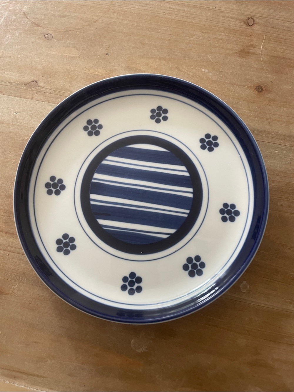 Dansk Blue and White Arabesque stoneware vintage salad plate